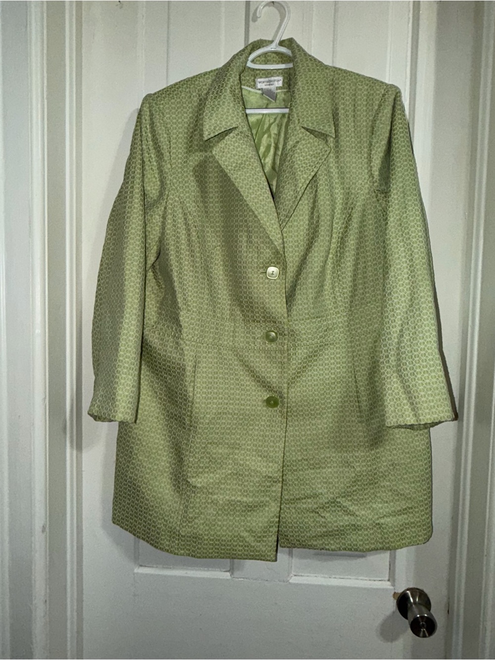 Vintage Worthington women's plus size 20W green embroidered textured jacket
